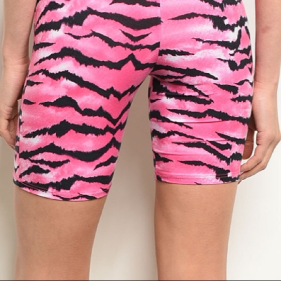 Pink & black zebra print biker shorts, NEW! - Picture 7 of 8